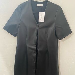 Black Faux Leather Dress (Brand New)